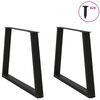 vidaXL Dining Table Leg Set of 2 Black Powder-coated steel 35.4x