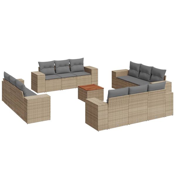 vidaXL Garden Sofa Set Beige, Light Grey