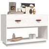 vidaXL TV Cabinet White Solid Pine Wood 35.4x15.7x23.6 in TV Cabinet