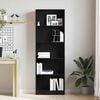vidaXL Bookshelf Black Oak 23.62 x 9.45 x 69.29 in Engineered Wood