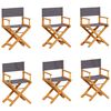 vidaXL Folding Garden Chair Set of 6 Dark Grey