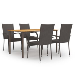 vidaXL Dining Set Brown Solid Acacia wood 59.1 in x 35.4 in x 28.3 in
