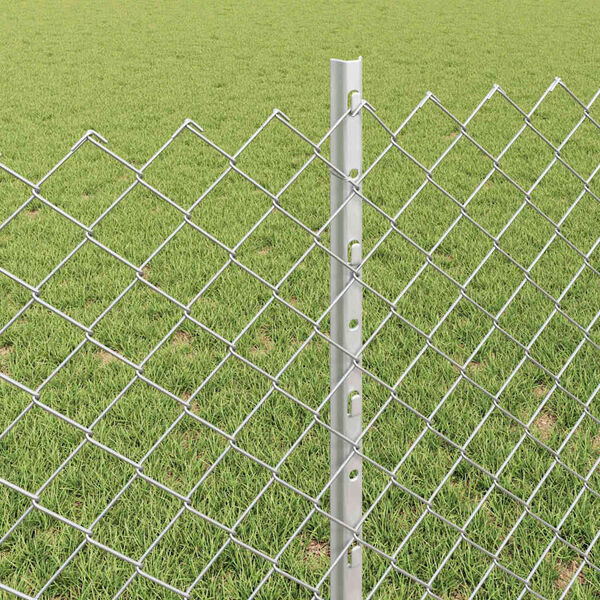 vidaXL Fence and Post Silver 2.62 x 82.02 ft Steel