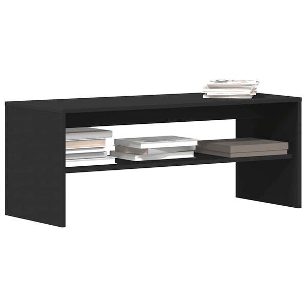 vidaXL TV Cabinet Black Engineered Wood Medium TV Cabinet Rectangular
