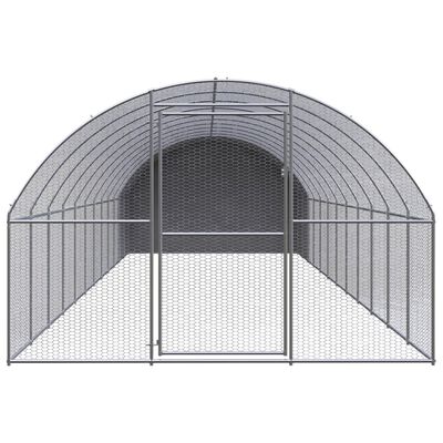 vidaXL Outdoor Chicken Coop 9.8'x39.4'x6.6' Galvanized Steel