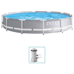 INTEX Swimming Pool Gray Powder-coated steel tubing, PVC Medium Durable