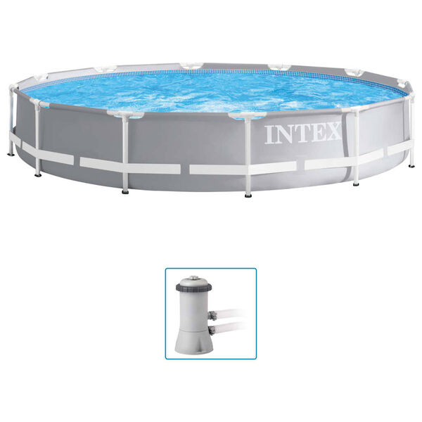 INTEX Swimming Pool Gray Powder-coated steel tubing, PVC Medium Durable