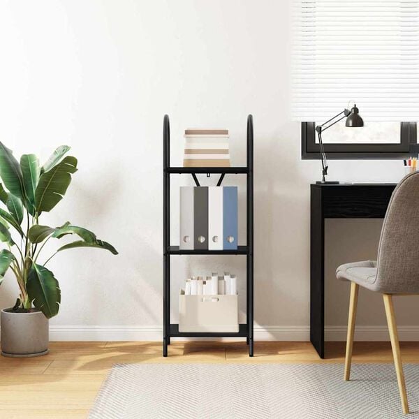 vidaXL Bookshelf Black Oak 15.75 x 11.81 x 42.91 in Engineered wood