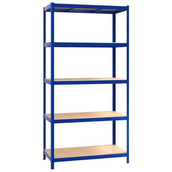 vidaXL 5-Layer Storage Shelf Blue Steel&Engineered Wood