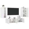 vidaXL TV Wall Unit White Engineered Wood Medium TV Wall Unit