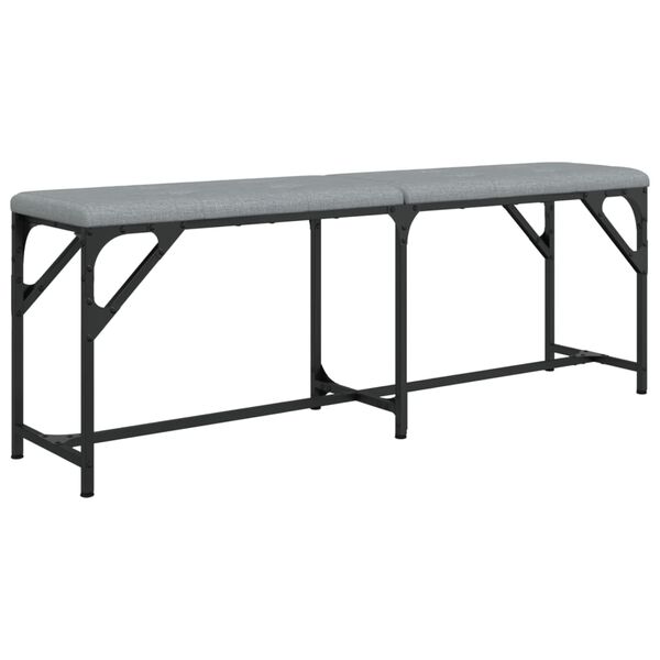vidaXL Dining Bench Light grey Steel and fabric Medium Durable
