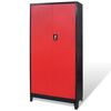vidaXL Tool Cabinet with 2 Doors Steel 35.4"x15.7"x70.9" Black and Red