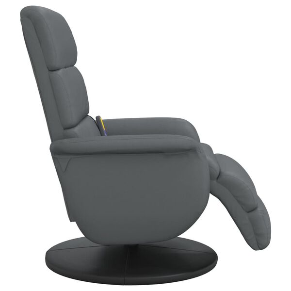 vidaXL Massage Recliner Chair with Footrest Grey Faux Leather