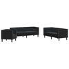 vidaXL Chesterfield Sofa Set Black Velvet, solid wood, plywood