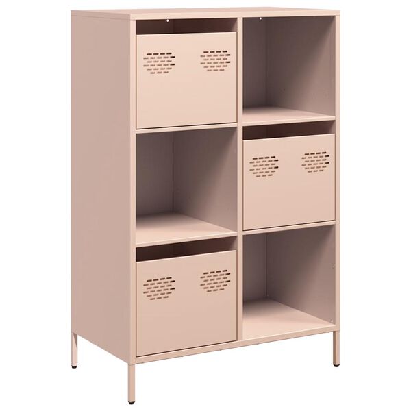 vidaXL Highboard Pink Cold-rolled steel 26.8x15.4x40.7 in Highboard