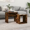 vidaXL Nesting Coffee Table Smoked Oak Engineered Wood Compact Stackable