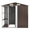vidaXL Garden Shed Brown Galvanized Iron 80.7 x 51.2 x 72.0 in