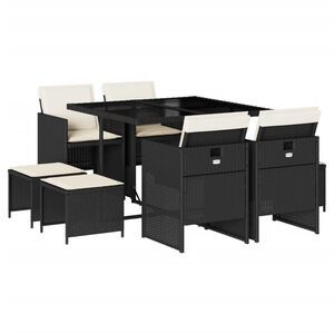 vidaXL Garden Dining Set Black and Cream