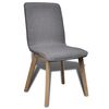 vidaXL Dining Chairs 2 pcs Dark Gray Fabric and Solid Oak Wood