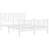 vidaXL Bed Frame White Steel Small Double Bed Frame Rectangular
