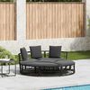 vidaXL Outdoor Lounge Bed Black Poly Rattan Large Modular