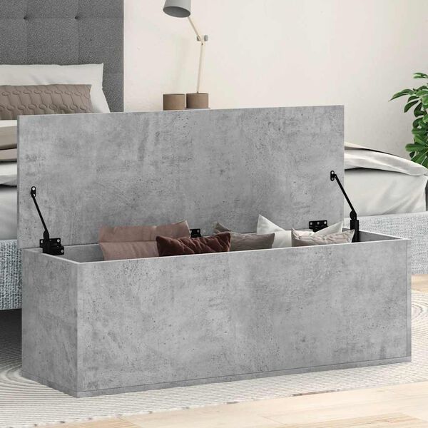 vidaXL Storage Box Concrete Grey Engineered Wood Large Storage Box