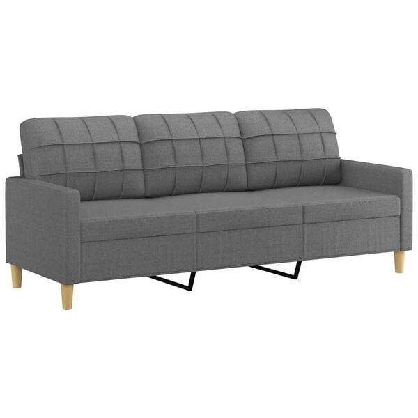 vidaXL 3-Seater Sofa Dark Grey Fabric (100% polyester), metal, textilene