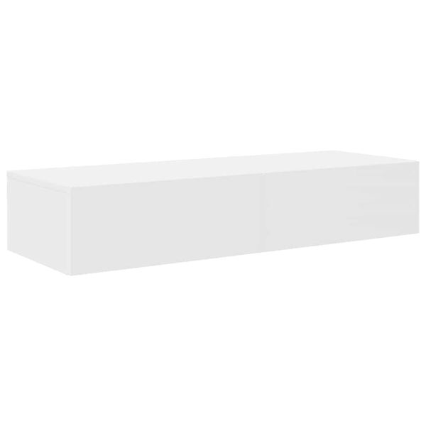 vidaXL Wall Shelf White Engineered Wood 39.4 in wide Wall Shelf