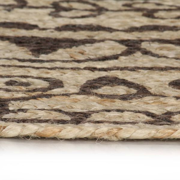 vidaXL Area Rug Natural and dark brown Jute 59.1 in Durable Area Rug