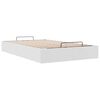 vidaXL Ottoman Bed Frame White Faux leather, metal, plywood, engineered wood