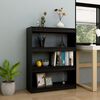 vidaXL Book Cabinet Black Solid Pine Wood Medium Book Cabinet