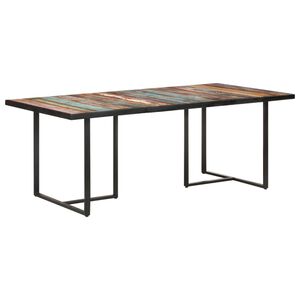 vidaXL Dining Table Multicolor Solid reclaimed wood 78.7 x 39.4 in