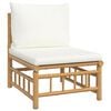 vidaXL Garden Lounge Set Cream White Bamboo Medium Modular