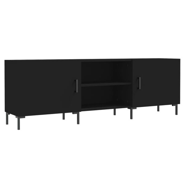 vidaXL TV Cabinet Black Engineered wood 59.1 x 11.8 x 19.7 in TV Cabinet