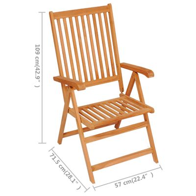 vidaXL Patio Chairs 6 pcs with Taupe Cushions Solid Teak Wood