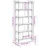 vidaXL Bookcase Sonoma Oak Engineered wood, Metal 6-Tier Tall