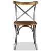 vidaXL Dining Chair Set of 6 Brown and Silver