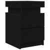 vidaXL Bedside Cabinet with Drawer Black Oak 13.78 x 15.35 x 21.65 in