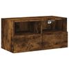 vidaXL TV Wall Cabinet Smoked Oak Engineered Wood Large TV Wall Cabinet