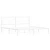 vidaXL Bed Frame White Powder-coated steel 72 x 84 in Bed Frame