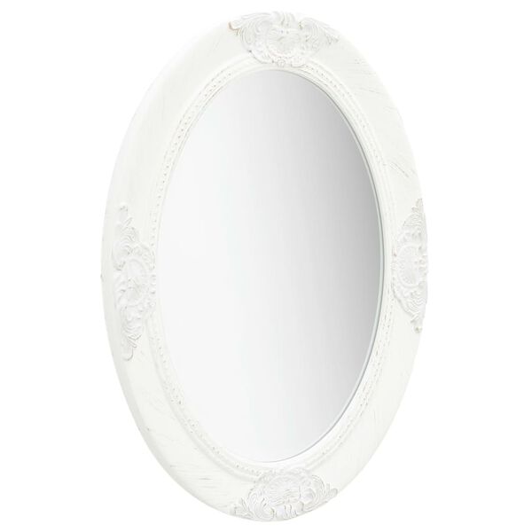 vidaXL Wall Mirror White Wood, glass, engineered wood 19.7 x 27.6 in
