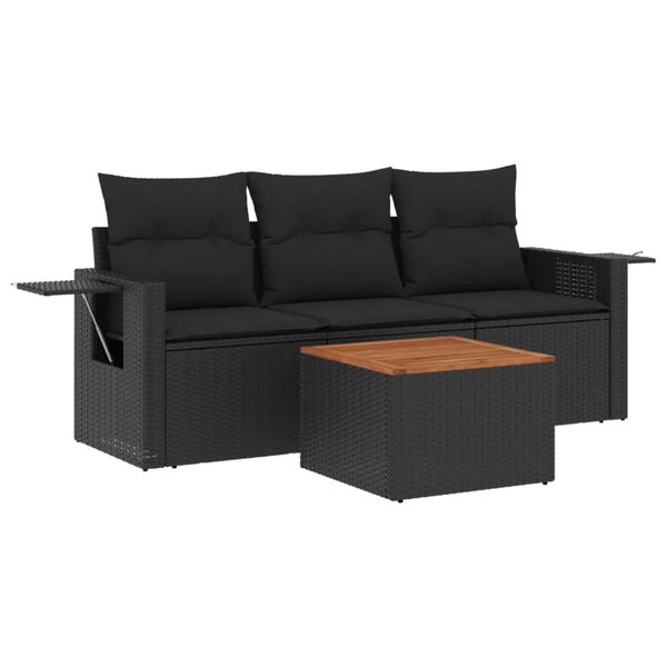 vidaXL Garden Sofa Set Black