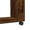 vidaXL Side Table Smoky Oak Engineered Wood 27.6x13.8x23.6 in Rollable