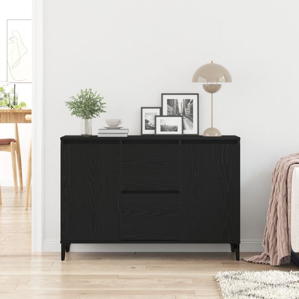 vidaXL Sideboard Black Oak 40.94 x 13.78 x 27.56 in Engineered Wood