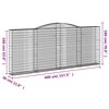 vidaXL Gabion Basket Set of 3 Silver Galvanized iron