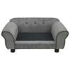 vidaXL Dog Sofa Dark Grey Plush (80% polyester, 20% cotton), solid fir wood