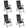 vidaXL Dining Set Black Powder-coated aluminum, textilene, glass Medium