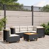 vidaXL Garden Sofa Set Black, Cream White