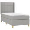 vidaXL Box Spring Bed with Mattress&LED Light Gray 39.4"x79.9" Twin XL Fabric