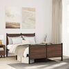 vidaXL Bed Frame Brown oak Steel, engineered wood Double Bed Frame